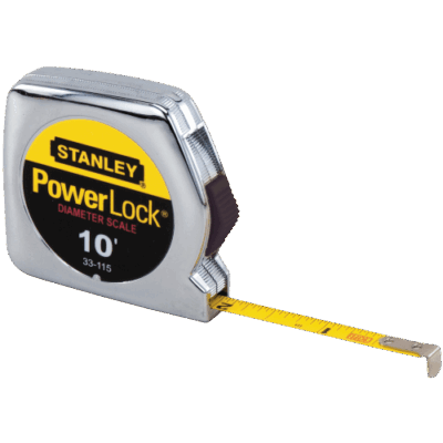 STANLEY 10 FT PowerLock Pocket Tape Measure with Diameter Scale