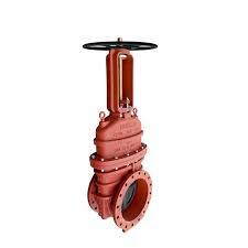 Mueller 2361OS&Y Resilient Wedge Gate Valve with red color on a white background from Saudi Supplier.