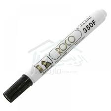 Roco whiteboard marker black 1 box (12 pc), one black whiteboard marker in a horizontal shape on a white background with ROCO logo in green from Saudi Supplier.