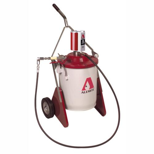 Alemite portable grease pump 9911-A1 colored in white and red with Alemite logo from Saudi Supplier.