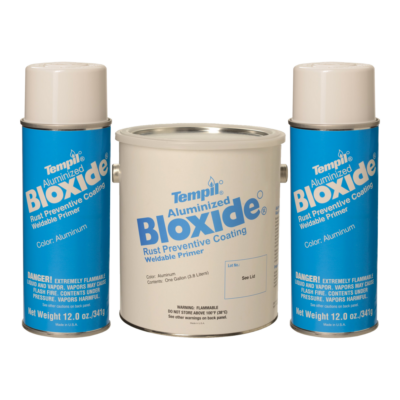Tempil Aluminized Bloxide rust preventive weldable primer, one gallon can with two 12 oz aerosols