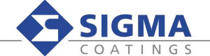 blue, white and black illustration logo of Sigma coatings company
