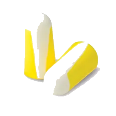 A couple of uncorded earplug with yellow and white lines on a white background from Saudi Supplier.