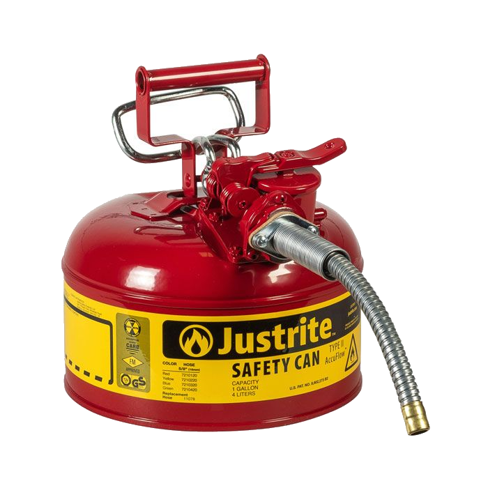 Justrite 1 Gallon Metal Hose, Red