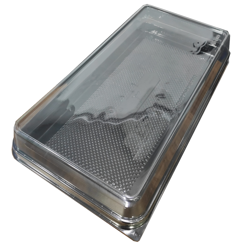 RECT CAKE DOME BLACK+CLEAR LID 70PCS