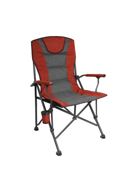 Homez, Foldable beach chair with bottle holder, Red and black