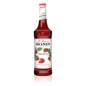 Monin Strawberry Syrup 1Ltr bottle with Intense red color from Saudi Supplier.