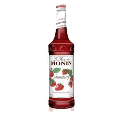 Monin Strawberry Syrup 1Ltr bottle with Intense red color from Saudi Supplier.