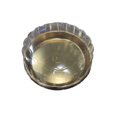ROUND GOLDEN BASE W/DOME LID 30*8CM100PCS