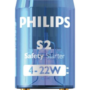 Philips blue S2 starter on white background with light shadow, With philips logo on white color.