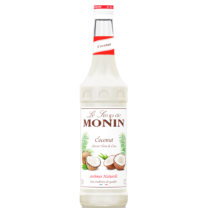 Monin Coconut Syrup 1Ltr bottle with Cloudy white color from Saudi Supplier.