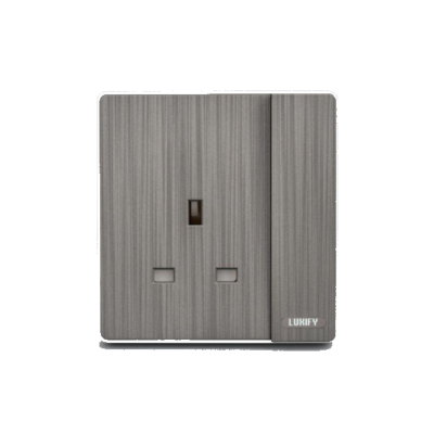 Socket 13 Amp + Single Switch LUXIFY Silver