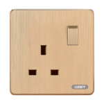13 amp socket with golden LUXIFY switch