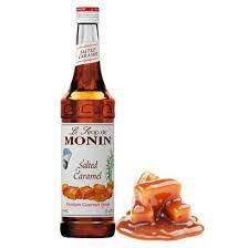 Monin Salted Caramel Syrup 1 Ltr bottle in light brown colored caramel syrup from Saudi Supplier.