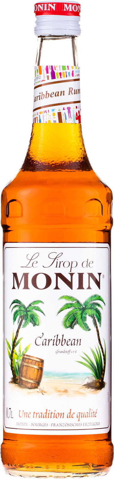 Monin Caribbean Syrup 1Ltr bottle with Bright amber color from Saudi Supplier.