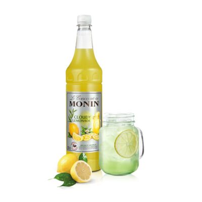 Monin Cloudy Lemonade syrup 1Ltr bottle with Dark Yellow color from Saudi Supplier. 
