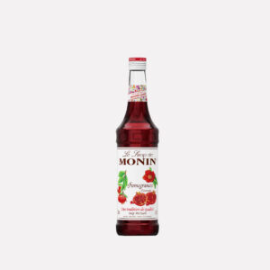 Monin Pomegranate Syrup 1Ltr bottle with Bright red color from Saudi Supplier.