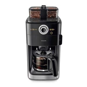 Shop Philips Coffee Machine, Grind and Brew, 1.2L, 1000W, Black Metal Perfect Space-saving bean to cup coffee maker from Saudi Supplier.