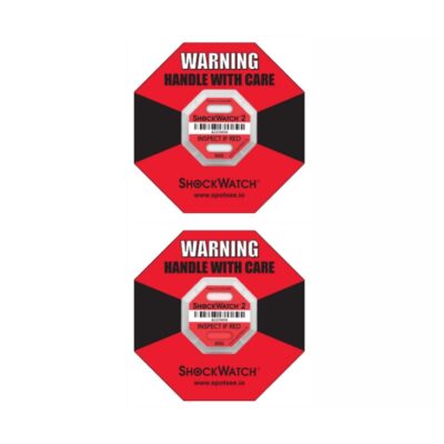 مؤشر صدمات ShockWatch 2 – 50G – أحمر – مرقّم مع ملصق – عبوة 10 قطع
