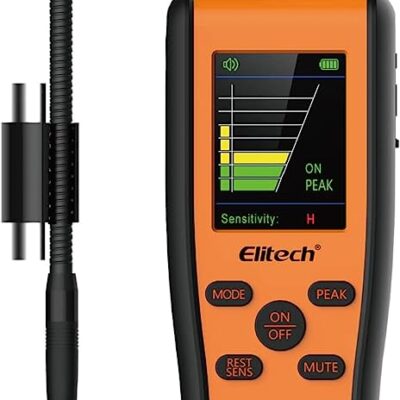كاشف تسرب غاز التبريد Elitech بحساسات أشعة تحت حمراء ودايود مسخّن